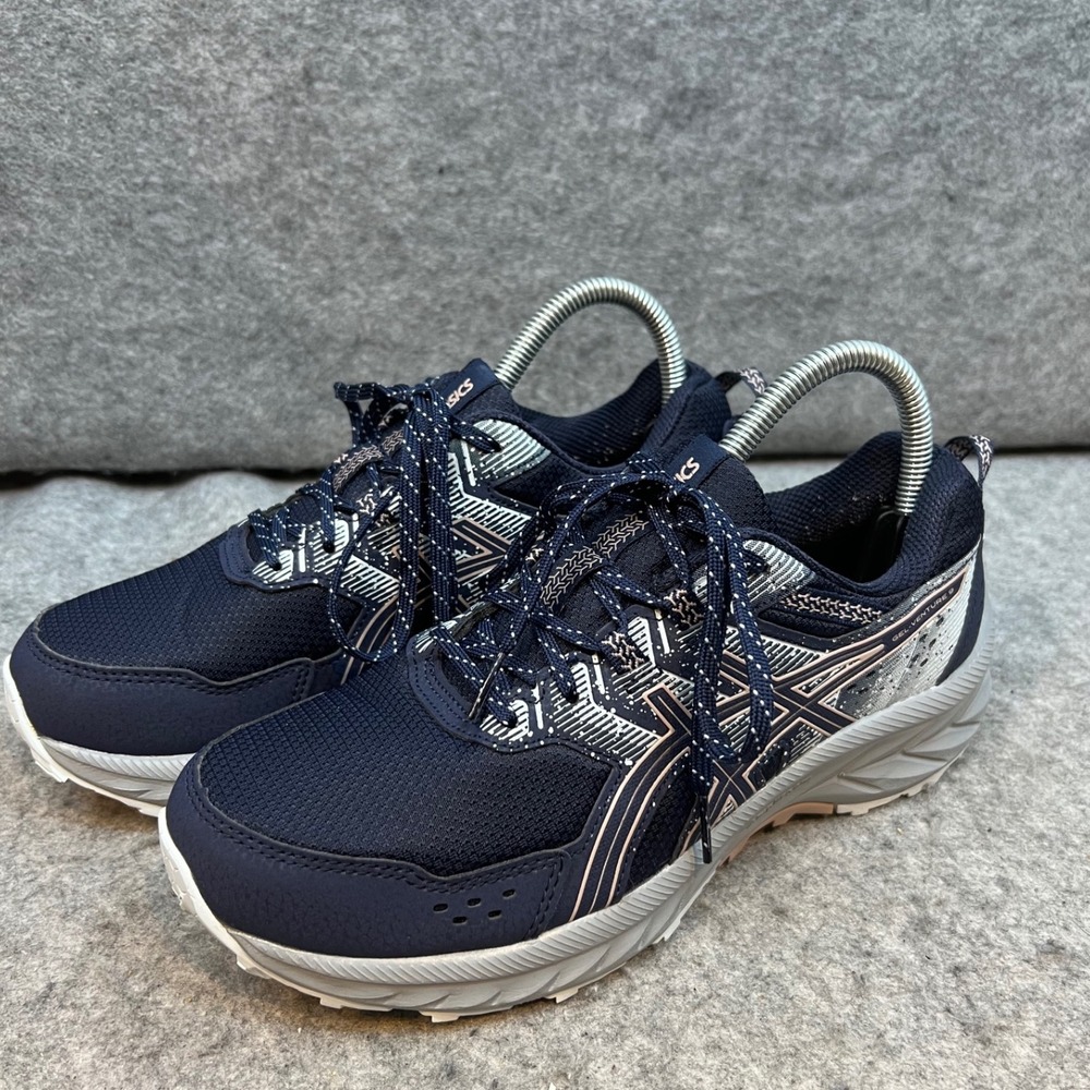 Asics GEL Venture 8 Trail‎ Running Shoes Navy Sneakers Athletic Womens 8 Wide